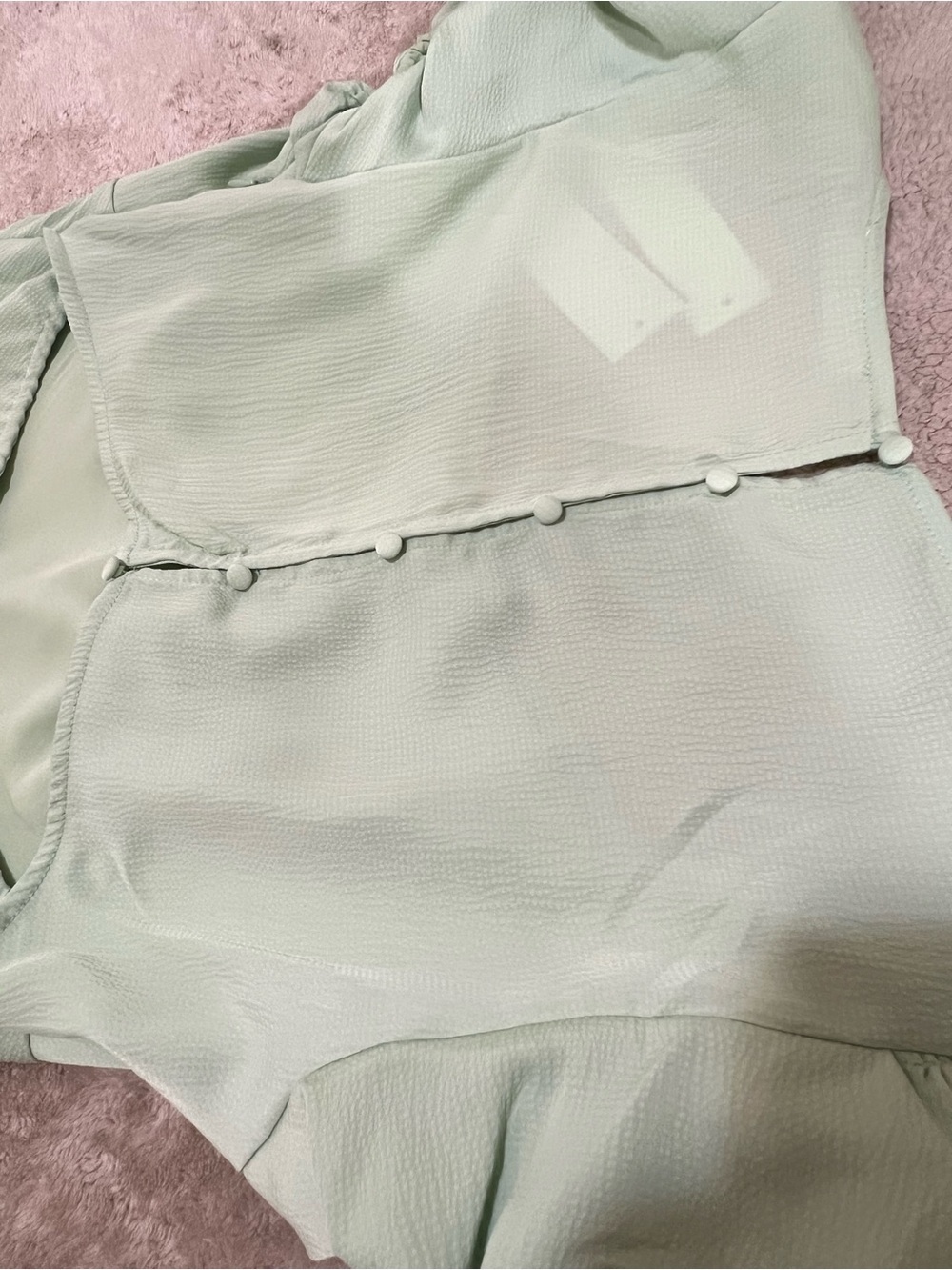 All in Favor Women’s Size US XL Square Neck Puff Sleeve A-Line Mini Dress Green - Picture 12 of 16